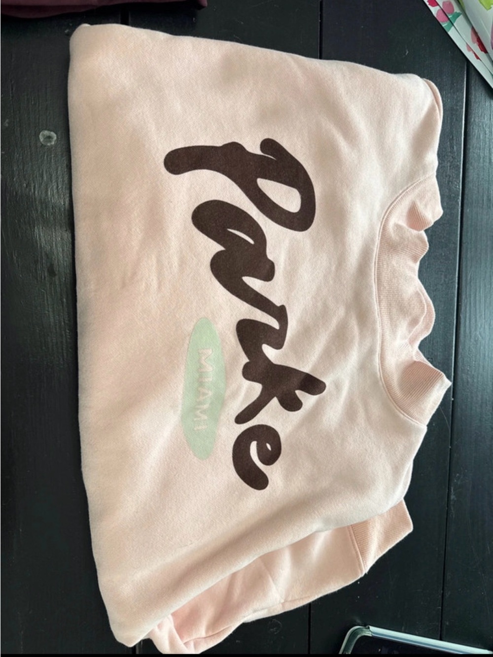 Pink Crewneck Sweatshirt with 'Panke' Script
